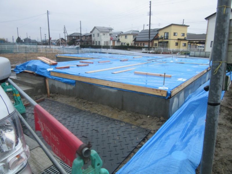 阿賀野市の家WAKURAS長期優良住宅H様邸、敷地養生も完了