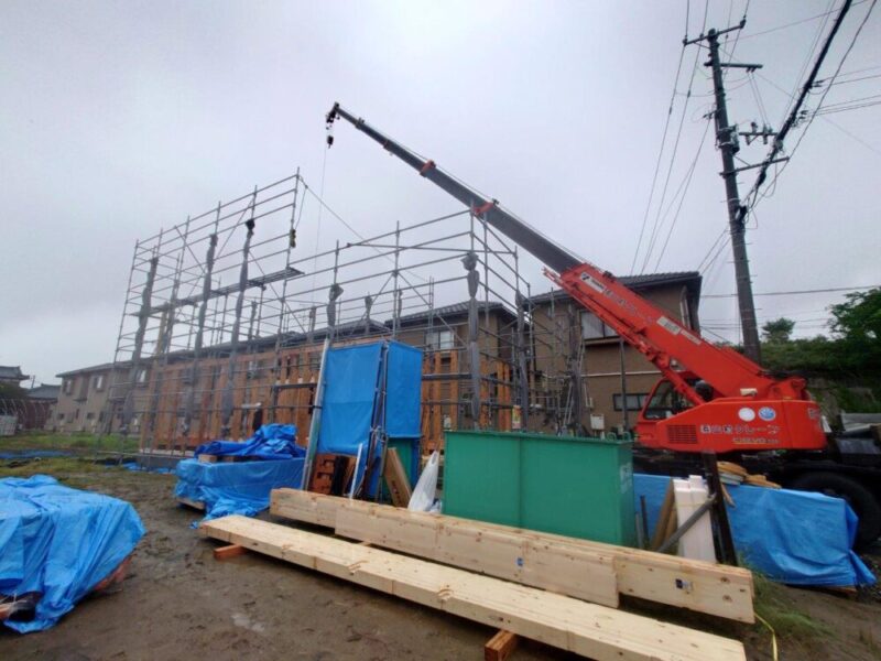 秋葉区川口の新築現場で建て方が行われました【秋葉区WAKURAS新築現場レポート】