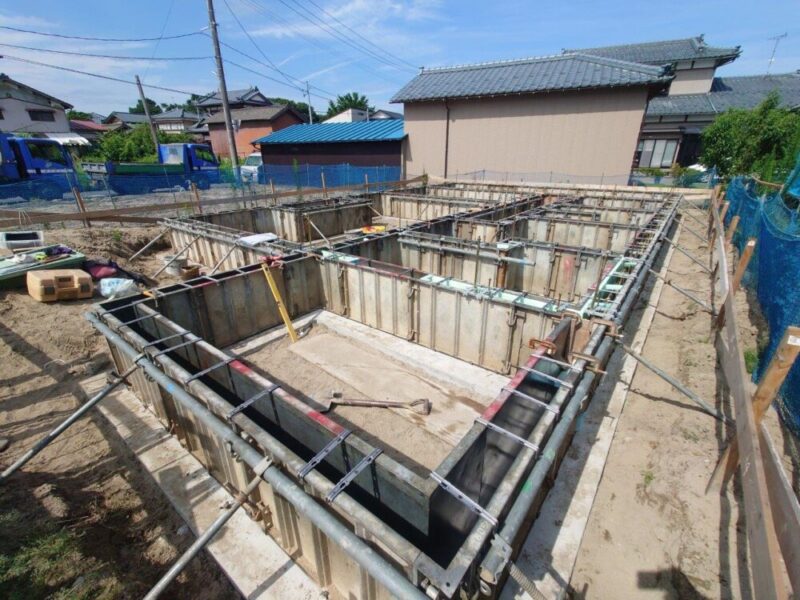 江南区直り山にて新築着工！基礎工事進行中です【江南区直り山WAKURAS長期優良住宅の家】