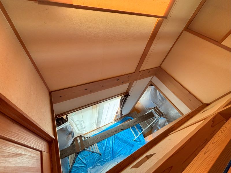 生活しながらの工事でも安心。しっかりと養生を行います。