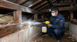 清新ハウスのシロアリ対策はホウ酸散布