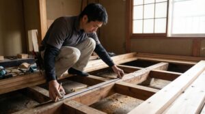 沈まない床を作る！DIYで挑む「根太張り」と「捨て張り（構造用合板）」の施工手順