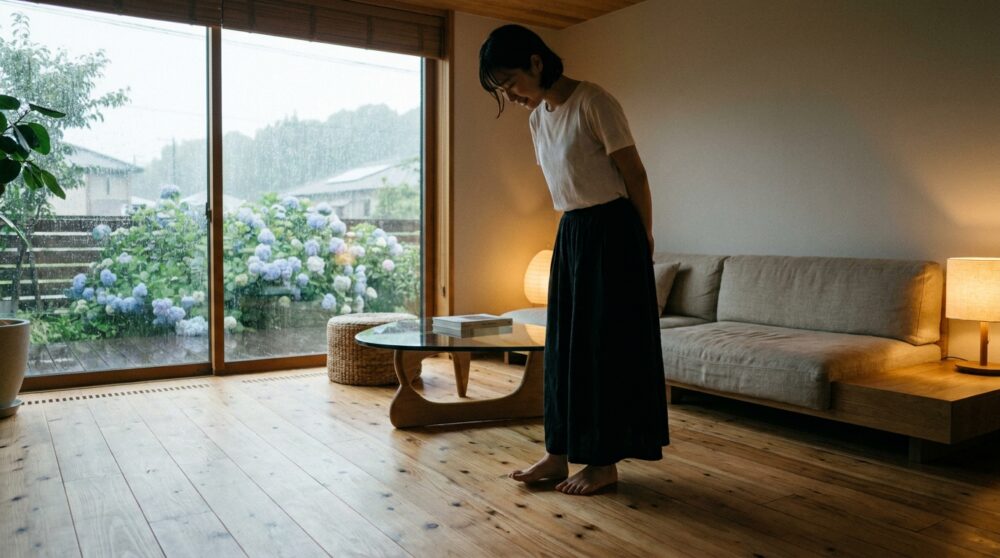 【2026年最新】梅雨に「床がミシミシ鳴る」のは欠陥？無垢材が呼吸する証拠と床鳴りの見極め方