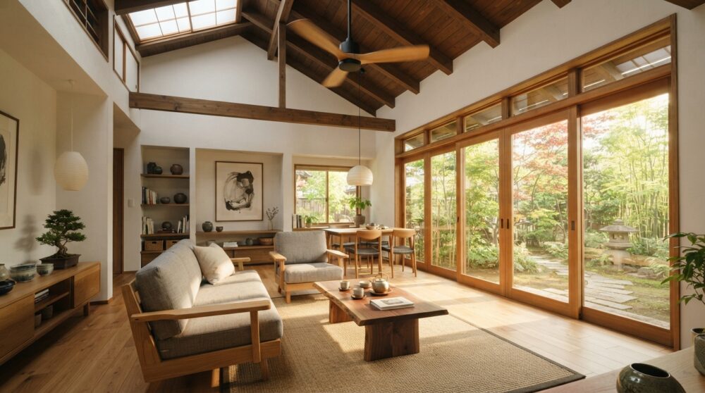 実は夏と冬で逆になる？シーリングファンの正しい回転方向と100均グッズでできる高天井のホコリ掃除DIY