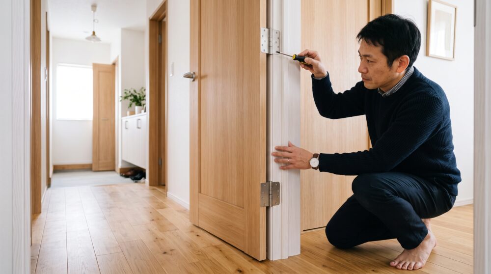 室内ドアが閉まりにくい？自分でできる建具調整方法を解説！