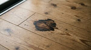 梅雨時のうっかりトラブル。無垢フローリングのシミを自分でキレイに直す、週末5分のウッドメンテDIY