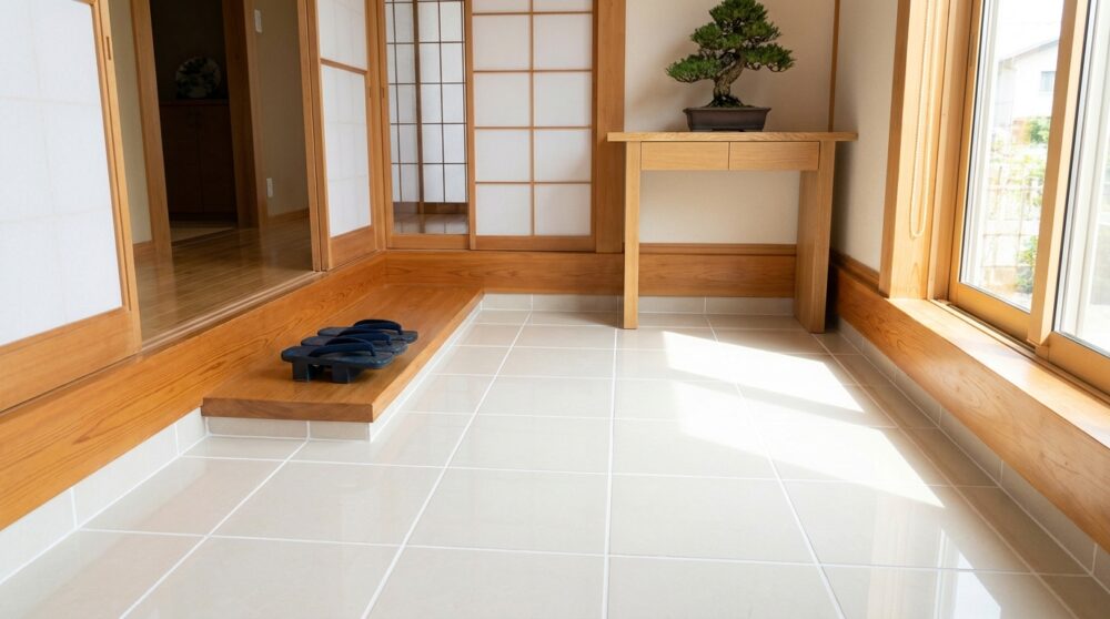 「デッキブラシでゴシゴシ擦ってもキレイにならない」玄関タイルの黒ずみ、原因から攻める方法を教えます。
