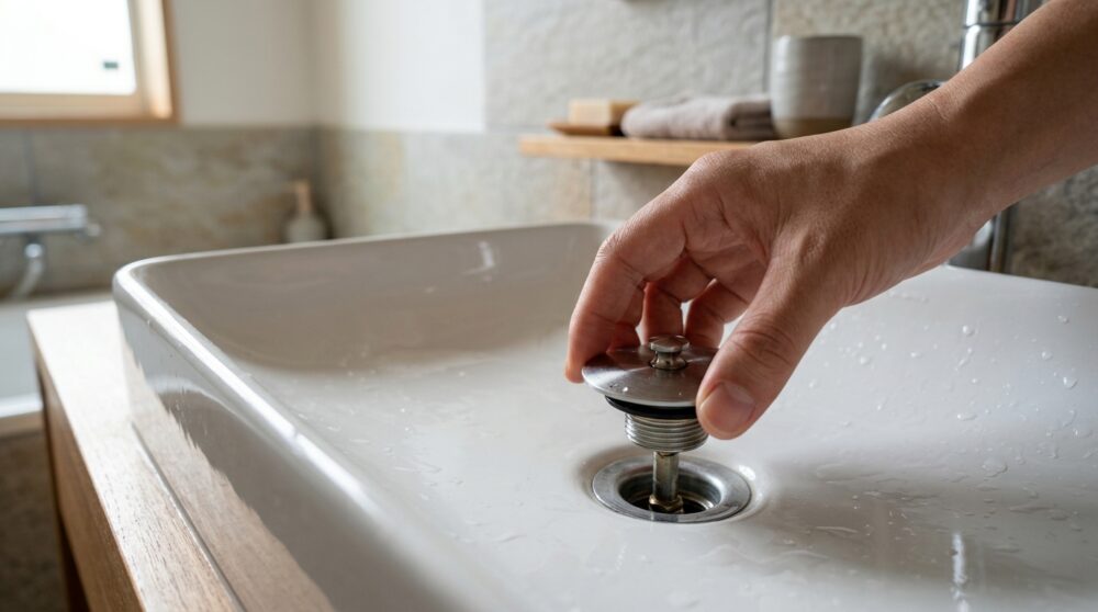 「洗面台の水の流れが遅くなった」は、99%排水栓の毛詰まりです。3分で解決します。