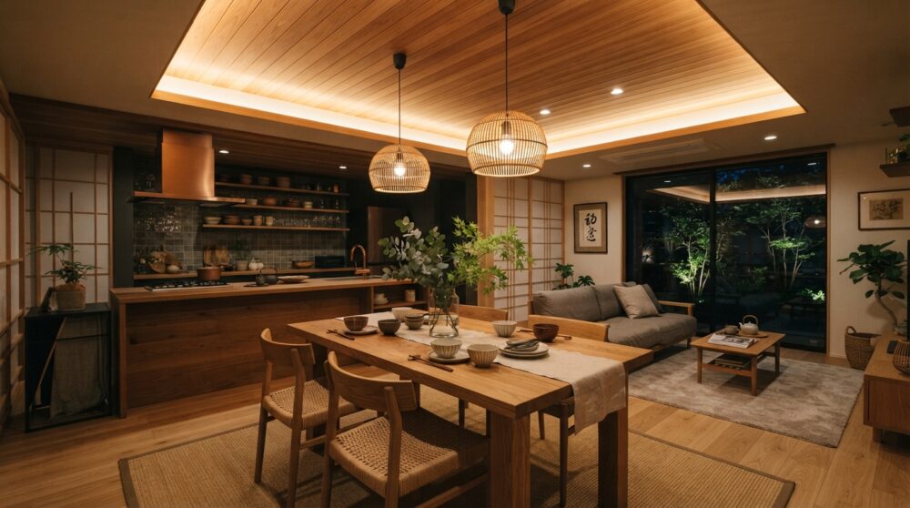 空間に立体感と上質さをプラス！キッチン・ダイニングの「下がり天井」と間接照明の魅力
