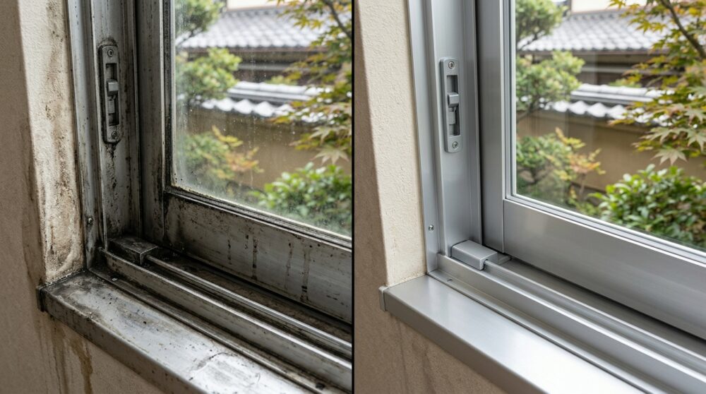 「サッシ枠をハードブラシでゴシゴシした結果、傷だらけになった」やってはいけないことと、正しい方法
