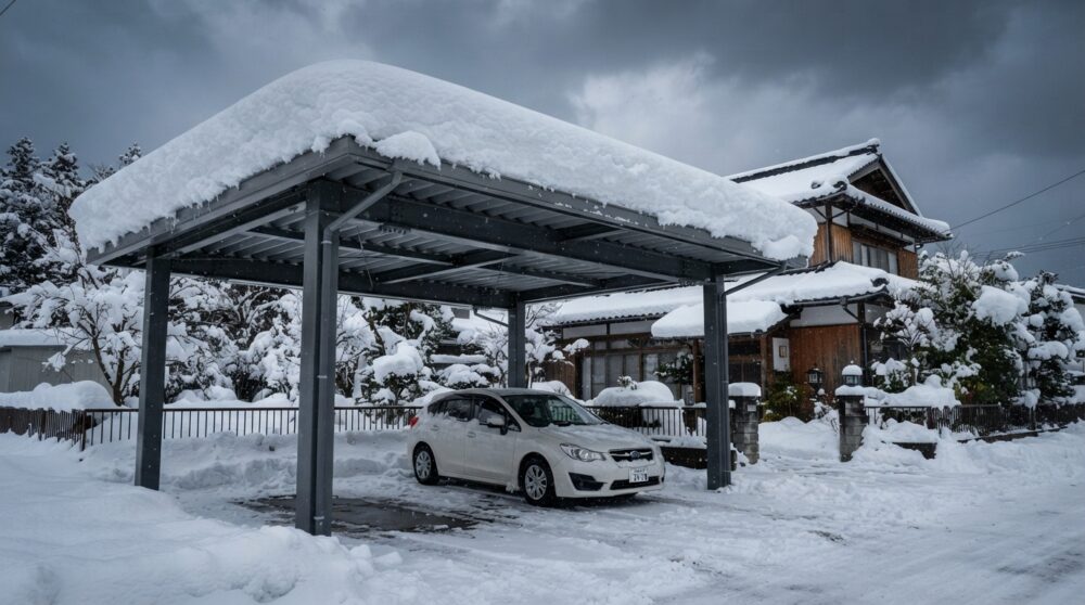 カーポート、積雪何センチ対応を買えばいいか迷ってる方へ。新潟は普通のやつじゃ壊れます。