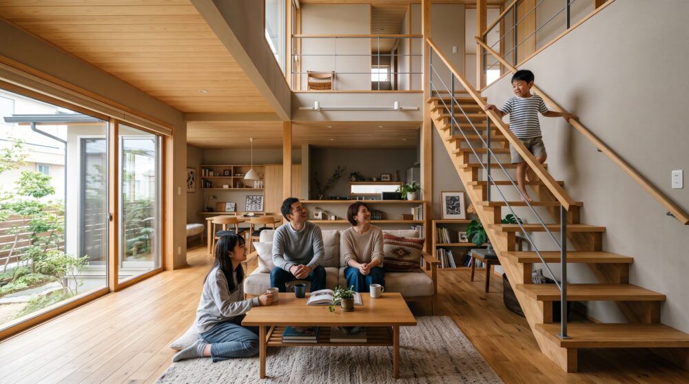 リビング階段と廊下階段、どっちがいい？｜音・暖冷房・家族の暮らしから考える階段計画