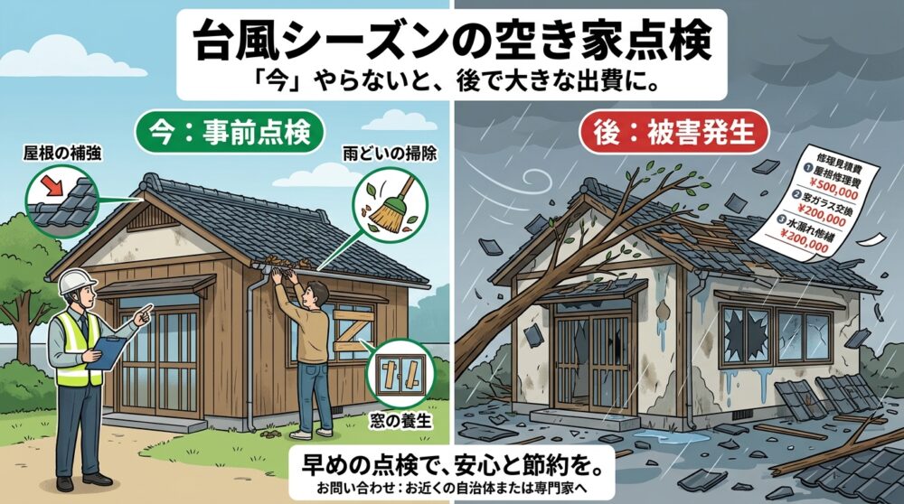 台風シーズンの空き家点検、「今」やらないと後で高くつきます