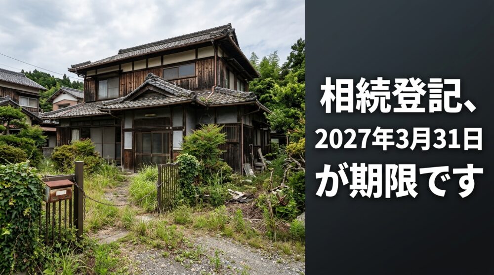 実家の名義、まだ亡くなった親のままですか。2027年3月31日が迫ってきました。