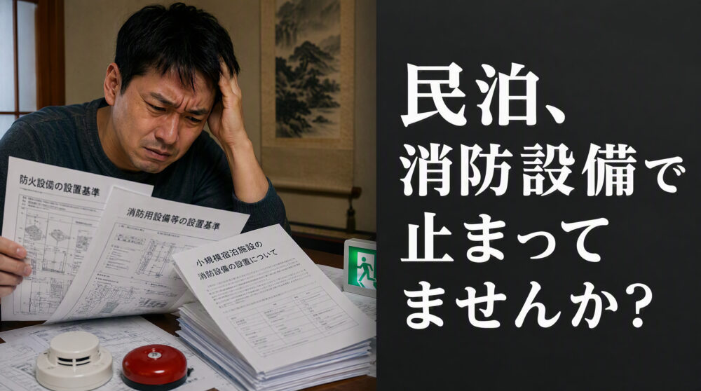 民泊を始めようとして、消防署で止まった人の話を何件も聞いてます。