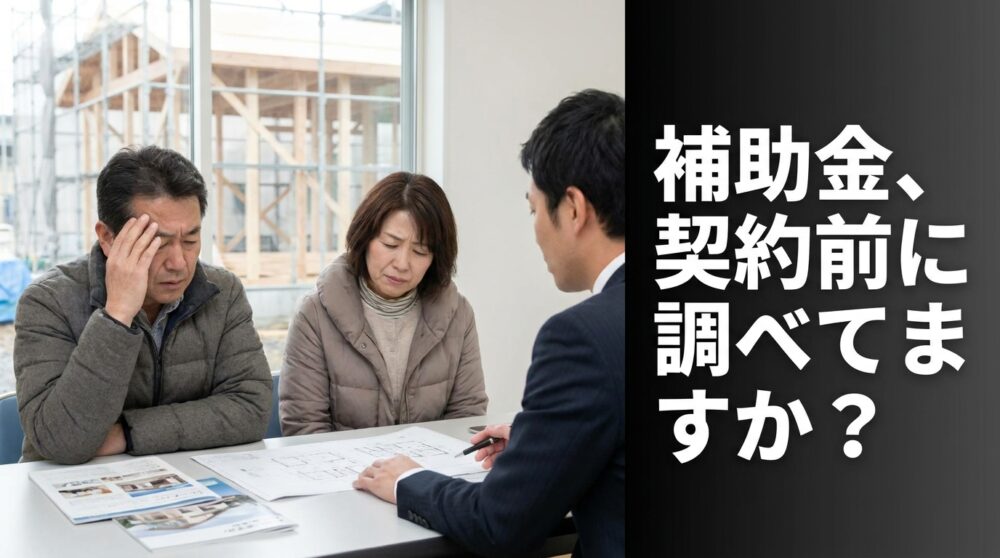 見積もりより先に補助金を調べてください。契約してから慌てても、もう間に合わないことがあります。