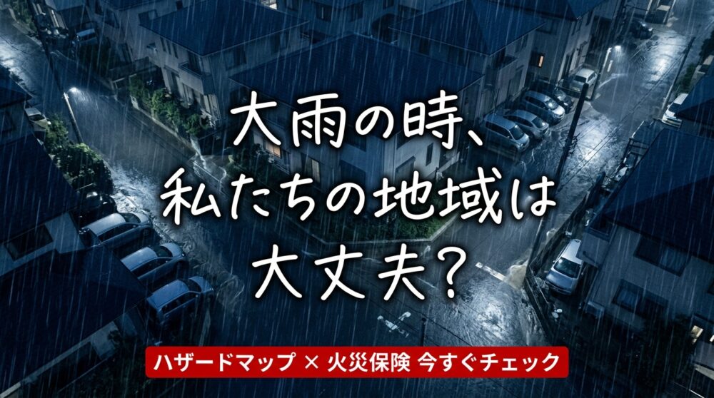 「うちの地域、大雨のときは大丈夫？」ハザードマップで確認して、火災保険も一緒に見直して下さい。