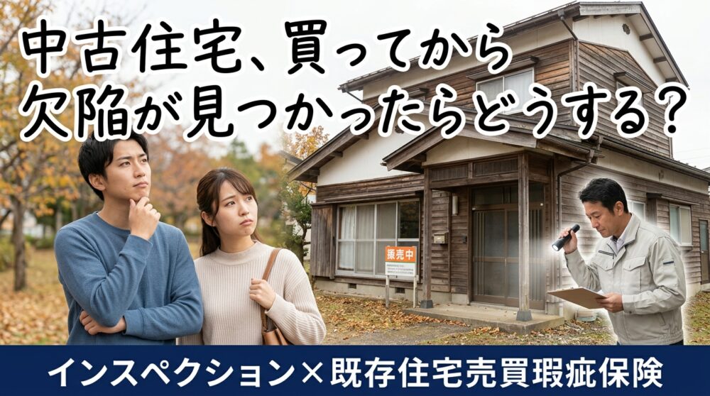 「中古住宅を買ったあとに欠陥が見つかったらどうしよう」。購入前のインスペクションと既存住宅売買瑕疵保険の使い方