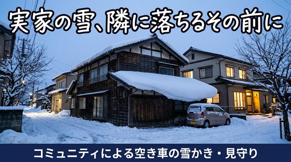 「冬の実家の雪下ろし、近所に迷惑をかけないか心配」。空き家の除雪と見守りを、地域と一緒に考える