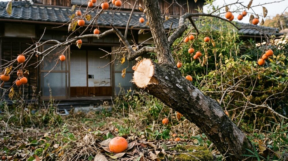 「空き家の柿だから、取ってもいいでしょ」は通りません。私の所有する空き家でも柿を盗まれ、被害届を出しました。窃盗罪・住居侵入罪になる話
