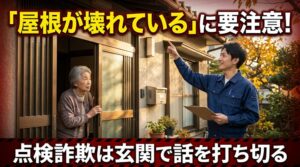 ピンポーン、「お宅の屋根、傷んでますよ」。この一言が出たら警戒してください。点検商法リフォームを玄関先で止める方法
