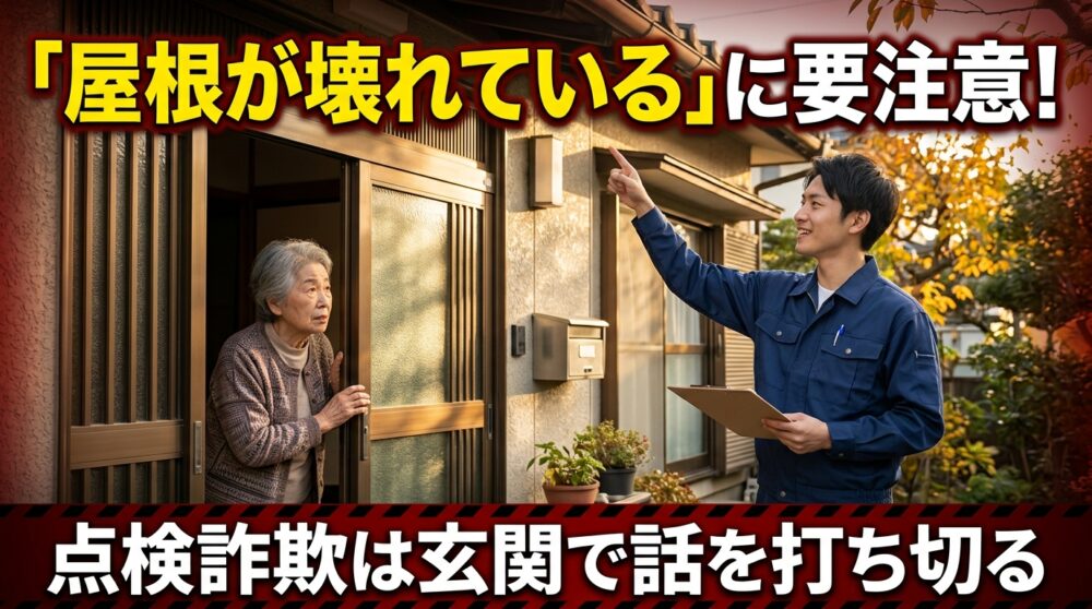 ピンポーン、「お宅の屋根、傷んでますよ」。この一言が出たら警戒してください。点検商法リフォームを玄関先で止める方法