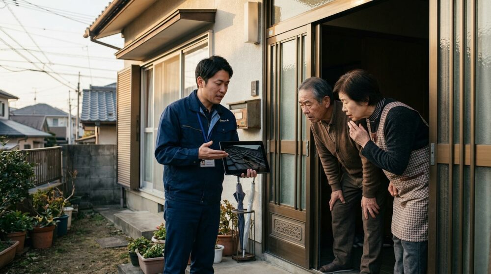 ピンポーン、「お宅の屋根、傷んでますよ」。この一言が出たら警戒してください。点検商法リフォームを玄関先で止める方法