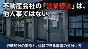 不動産会社の「業務停止」、他人事ではありません。処分の実態と、信頼できる会社の見分け方