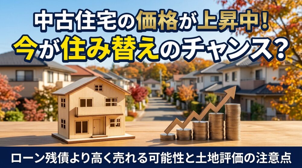中古住宅の価格が上がっている今、住み替えはチャンス？ ローン残高以上で売れる可能性と、見落としやすい「土地の評価」の話中古住宅の価格が上がっている今、住み替えはチャンス？ ローン残高以上で売れる可能性と、見落としやすい「土地の評価」の話