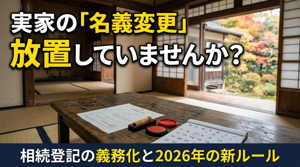 実家の名義変更、放置していませんか？ 相続登記義務化のポイントと、2026年から始まった「手続きをラクにする」新ルール