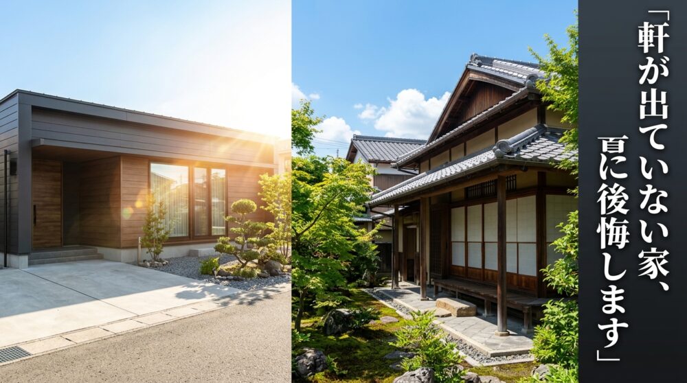 最近の家、軒がほとんど出ていません。それ、夏に後悔するやつ？