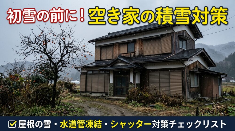 空き家の「雪んこ対策」チェックリスト。新潟の初雪の前に、遠方の持ち主が今やっておきたいこと