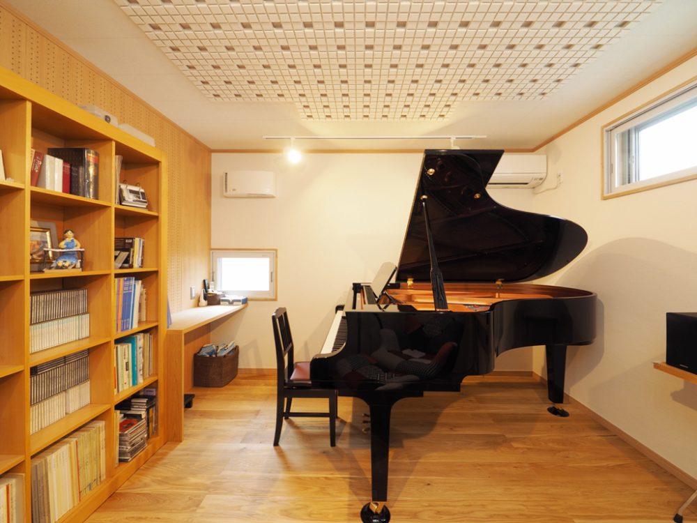 施工事例 ピアノ室がある一級建築士のお洒落な家の建築事例